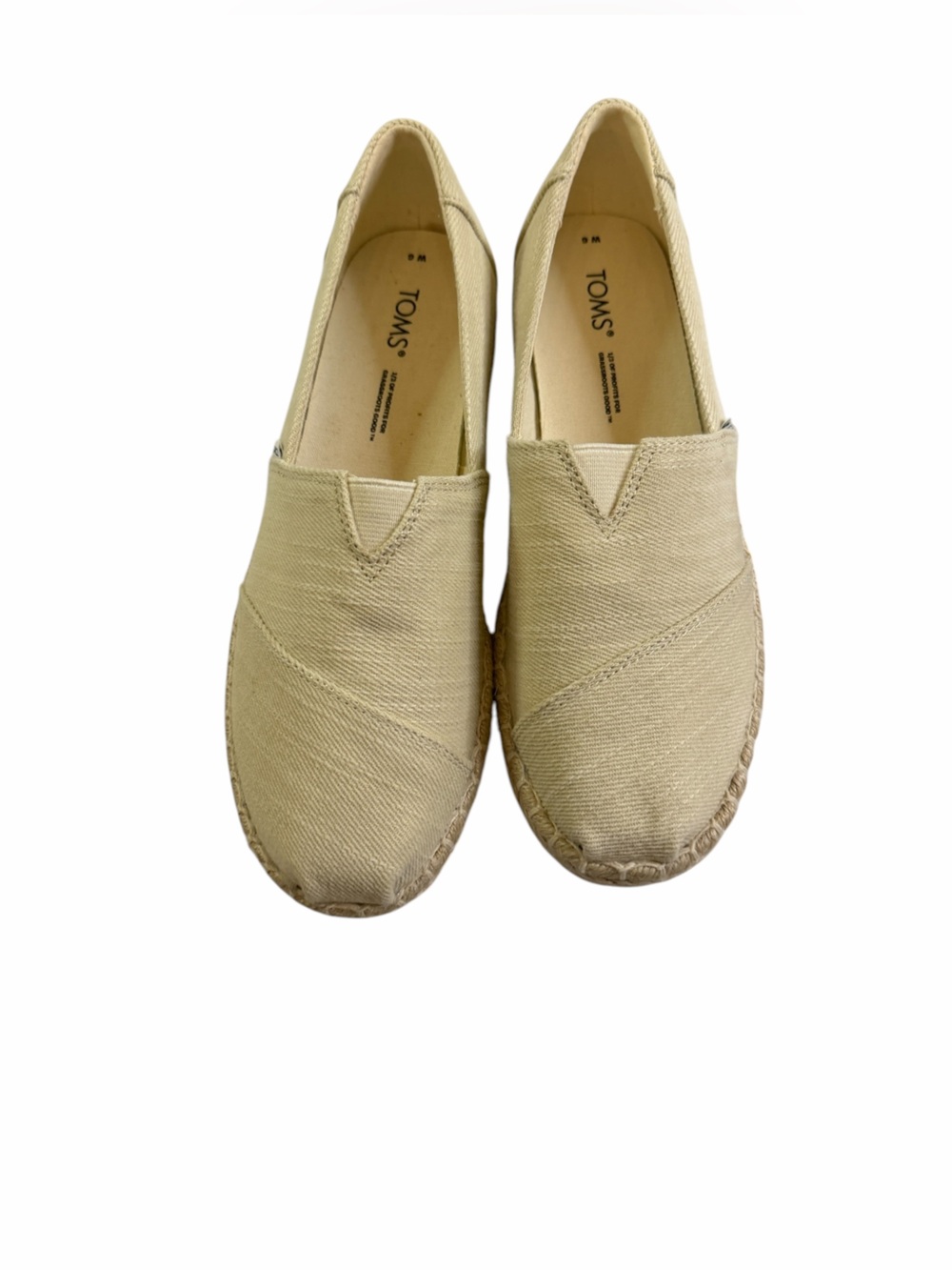 Toms Slip-On Canvas Espadrilles in Light Beige